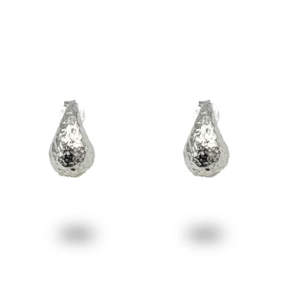 Orecchini Goccia piccoli in argento 925 rodiato, eleganza discreta e senza tempo