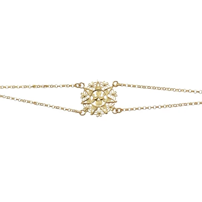 Bracciale in argento 925 placcato oro con charm presentosa abruzzese, gioiello artigianale Made in Italy