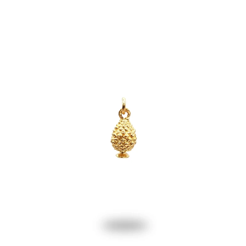 Charm a forma di pigna siciliana in argento 925 dorato, lavorazione artigianale