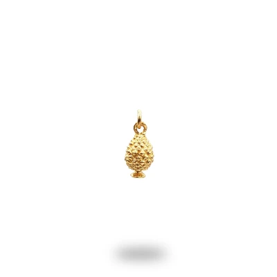 Charm a forma di pigna siciliana in argento 925 dorato, lavorazione artigianale