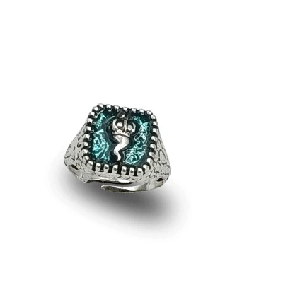 Anello Corno Scaramantico Argento 925 Regolabile | Made in Italy