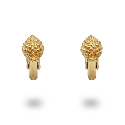 Gemelli artigianali con pigna siciliana in argento 925 placcato oro – made in Italy