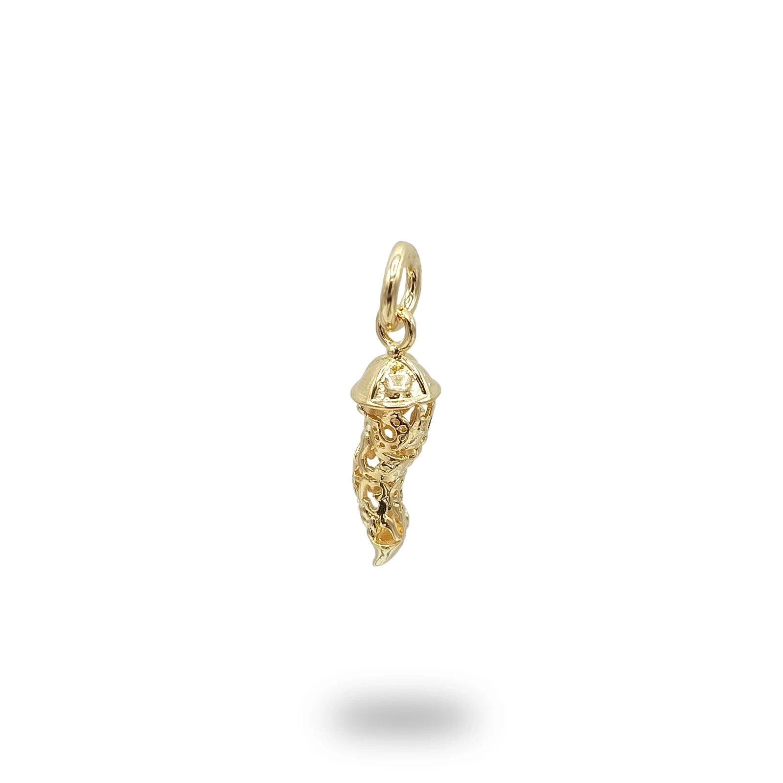 Corno Scaramantico in Bronzo, gioiello artigianale Made in Italy ispirato alla tradizione portafortuna italiana.