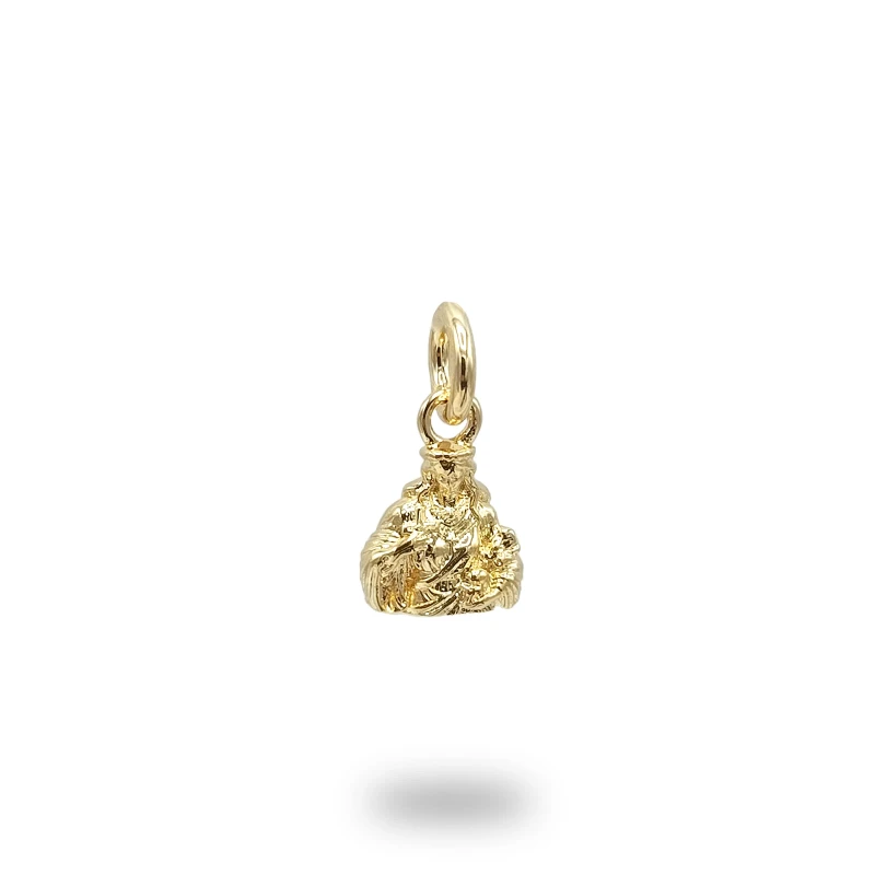 Ciondolo Santa Rosalia in Bronzo, gioiello artigianale Made in Italy dedicato alla tradizione religiosa e siciliana.