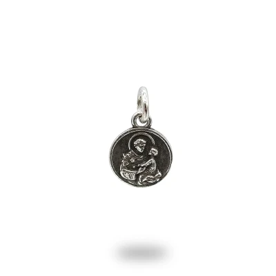 Ciondolo Sant'Antonio da Padova in Argento 925, gioiello religioso artigianale Made in Italy.