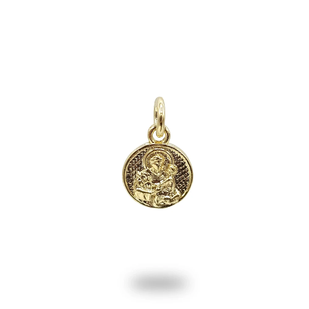 Ciondolo Sant'Antonio da Padova in Bronzo, gioiello religioso artigianale Made in Italy dedicato al Santo di Padova.