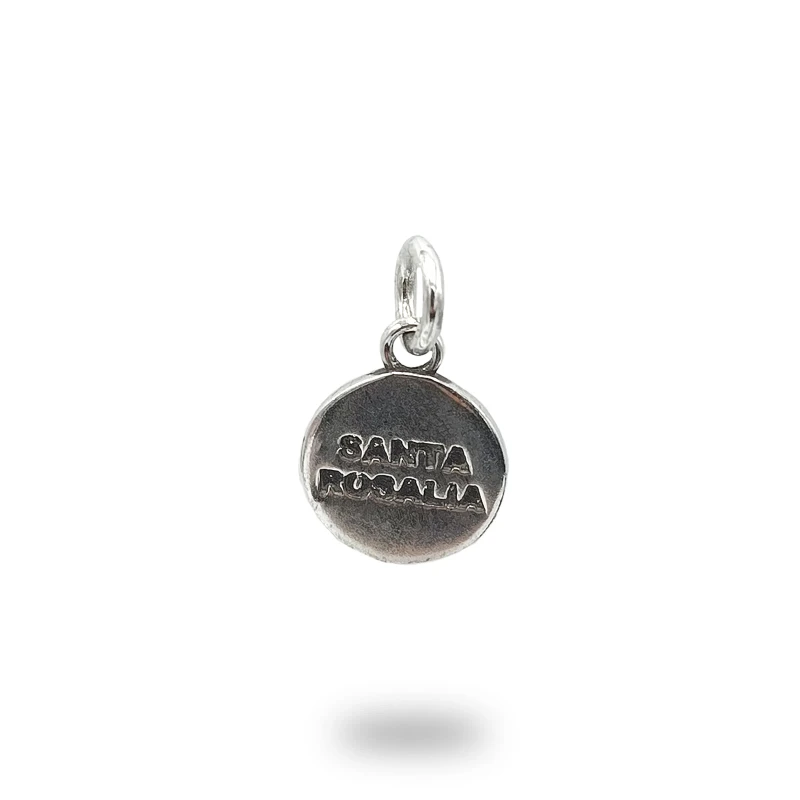 Ciondolo Medaglia Santa Rosalia in Argento 925