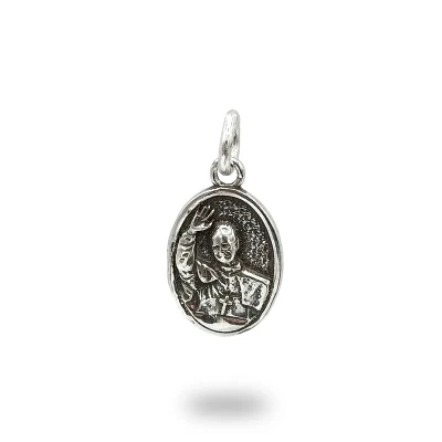 Medaglia Papa Leone XIV in Argento 925, gioiello religioso artigianale dedicato al 267° Pontefice della Chiesa Cattolica.
