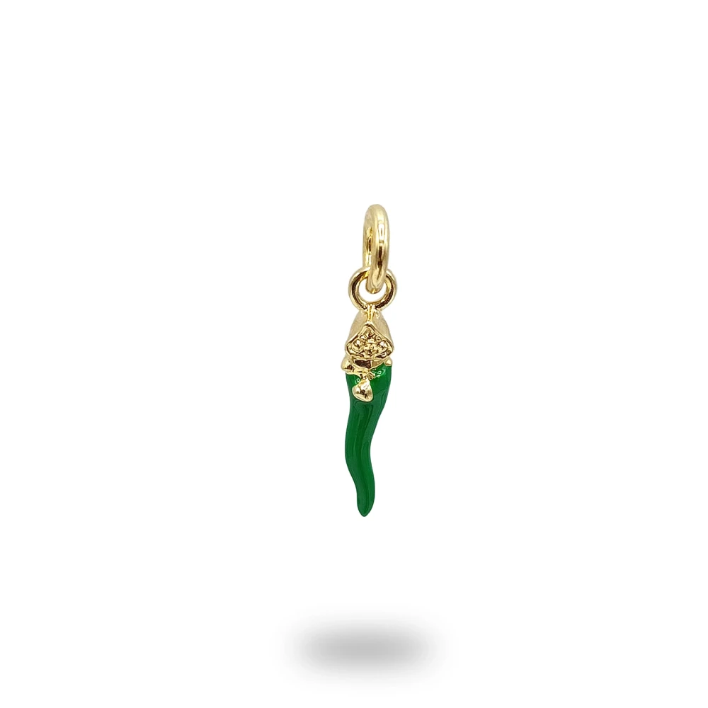 Corno con Monaco in Argento 800, ciondolo artigianale Made in Italy ispirato alla tradizione scaramantica napoletana.