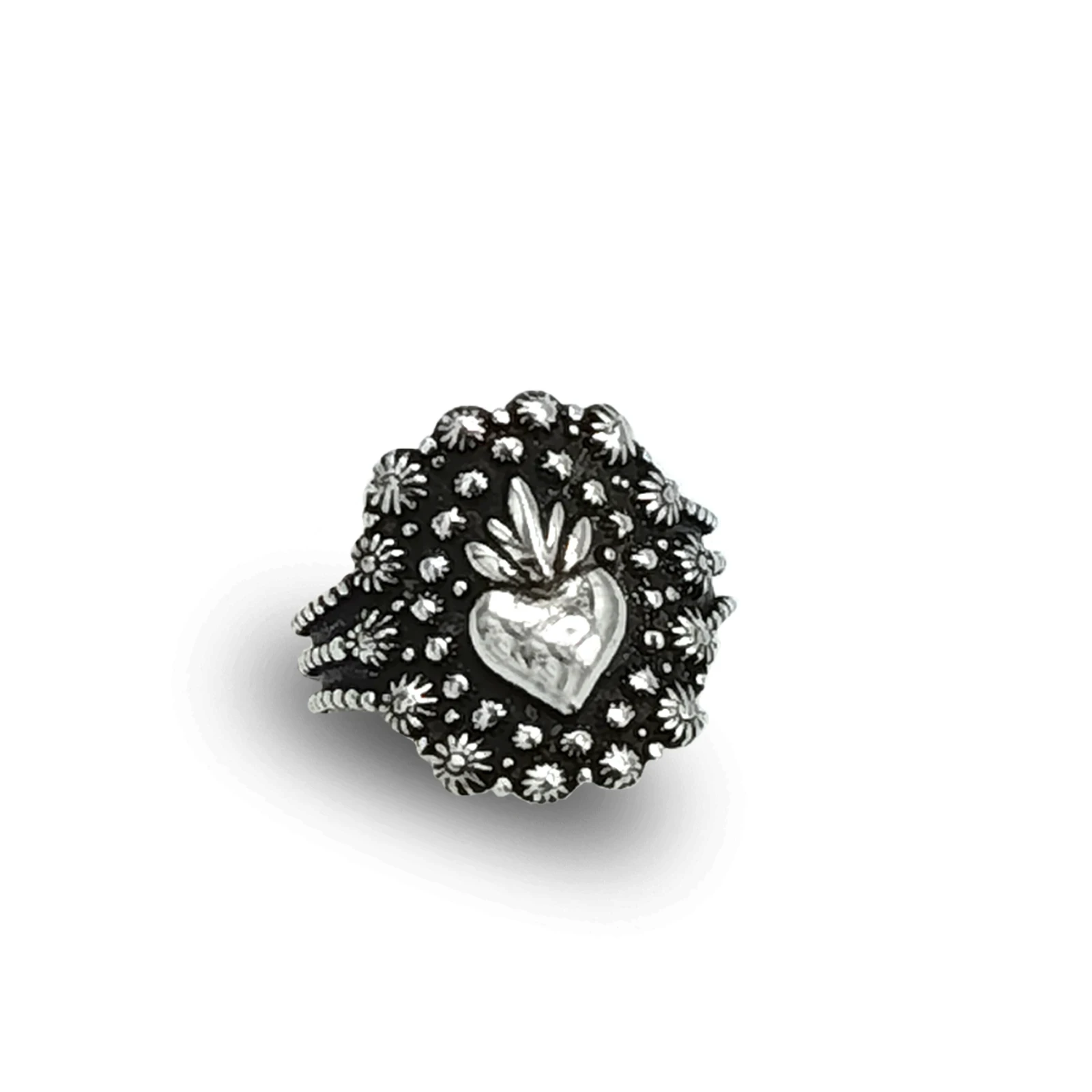 Anello Cuore Ex Voto in Argento 925, simbolo tradizionale di amore e devozione.