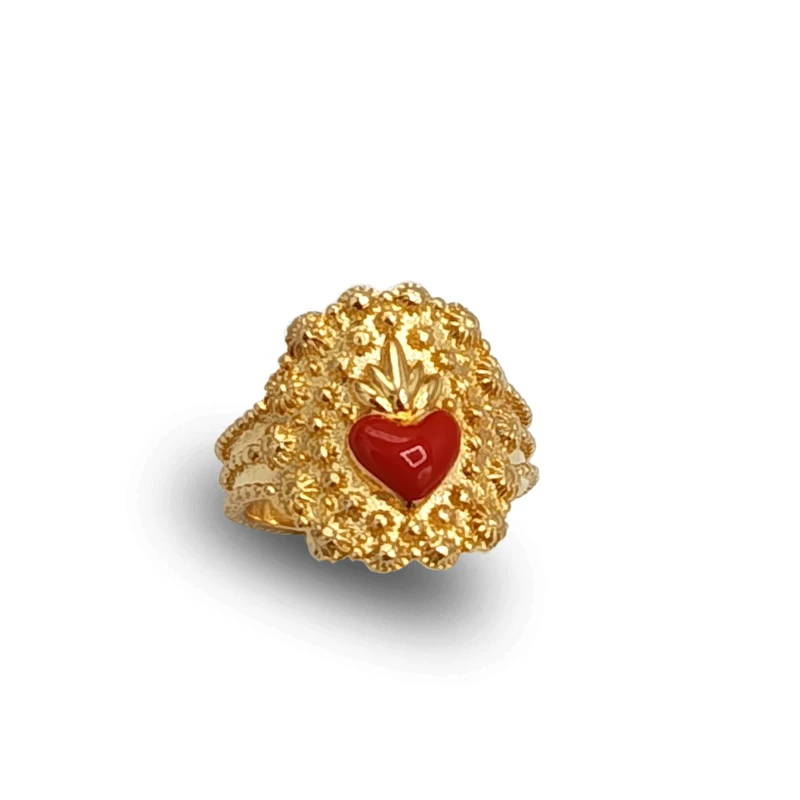 Anello Cuore Ex Voto in Bronzo, simbolo tradizionale di amore, gratitudine e devozione.