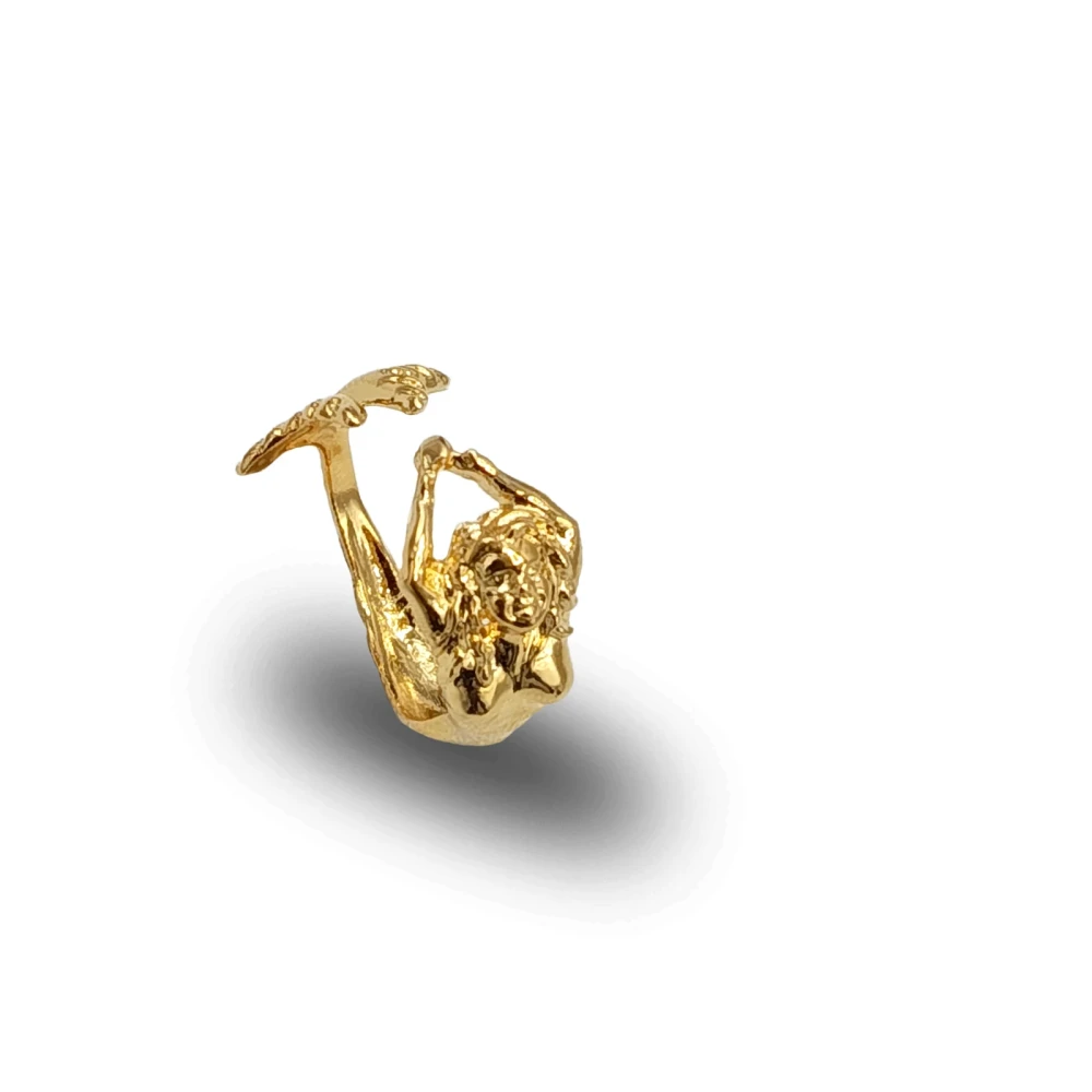 Anello Sirena Partenope in Bronzo, gioiello artigianale ispirato alla figura leggendaria di Napoli.